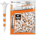 60/100 Pack Plastic Golf Tees (2-3/4"or 3-1/4"), Enhanced Durability & Stability, Designed to Reduce Friction and Side Spin