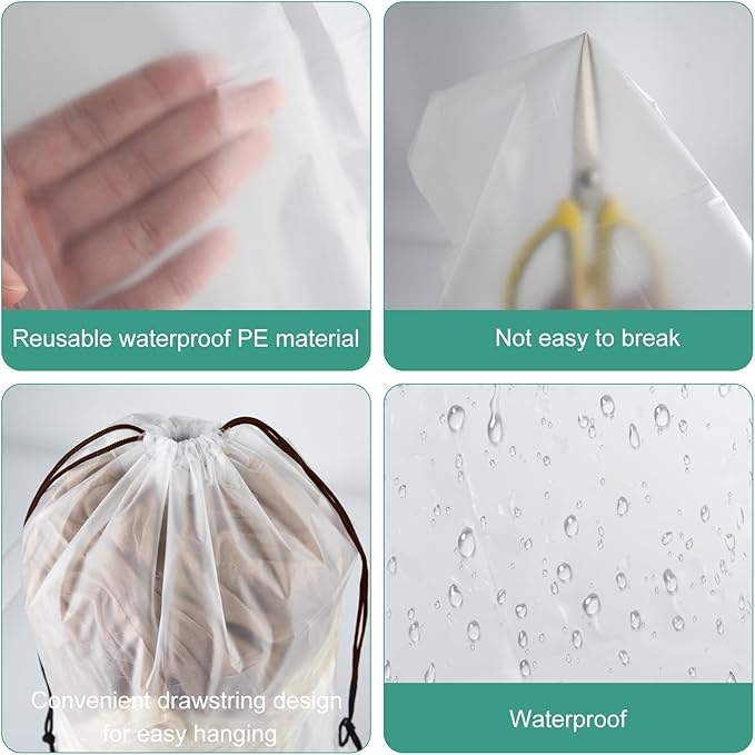 26 Pcs Shoe Bags for Travel, PLULON Clear Drawstring Travel Shoe Bags for Packing Waterproof Dustproof Shoes Organizer Pouch Travel Accessories Shoe Storage Bag for Women Men Portable Travel Essential