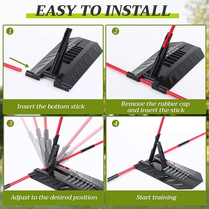 Golf Alignment Sticks and Golf Swing Trainer with Angle Plate/holder Sets for Aiming, Putting, Golfs Grip Trainer Aid Enhance Grip Strength, Precision, and Swing Technique, Posture Corrector