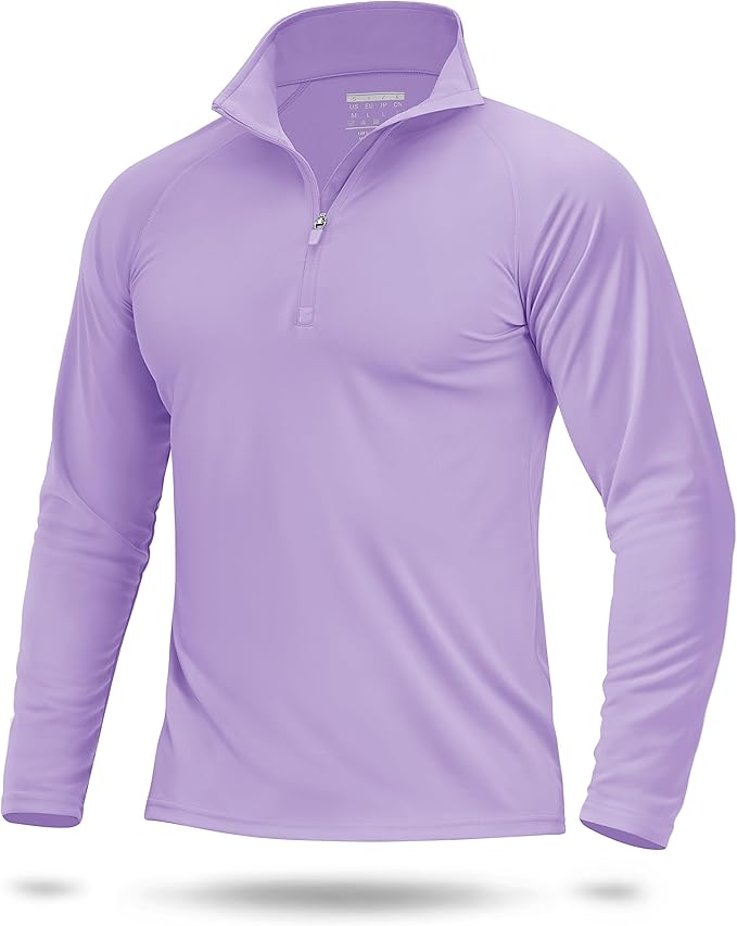 Boladeci Men's UPF 50+ Sun Shirts 1/4 Zip Long Sleeve SPF UV Protection Lightweight Quick Dry Quarter Zip Golf Shirts