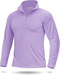 Boladeci Men's UPF 50+ Sun Shirts 1/4 Zip Long Sleeve SPF UV Protection Lightweight Quick Dry Quarter Zip Golf Shirts