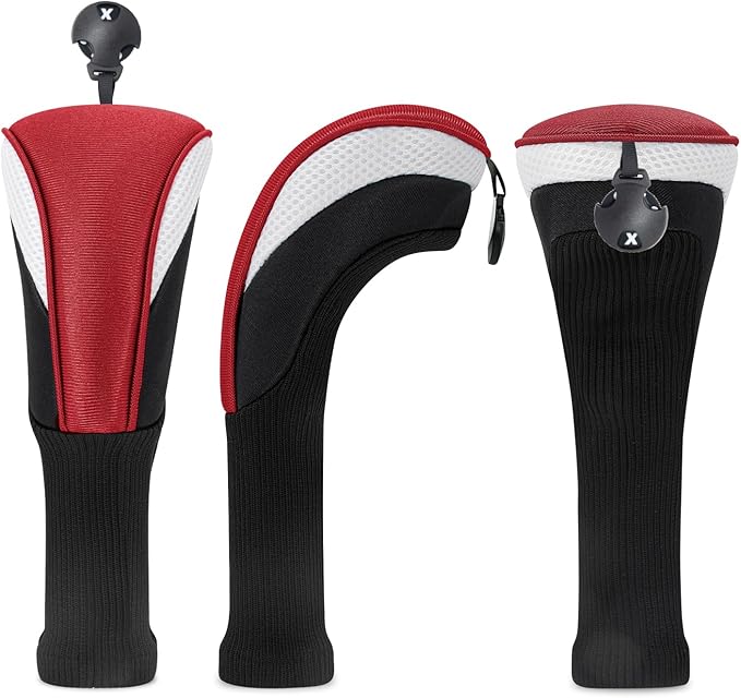Golf Head Covers for Fairway Woods Driver Hybrids 5 Pieces Nylon Mesh Sports Fan Golf Club Headcovers-Golf Accessories for Men Women.