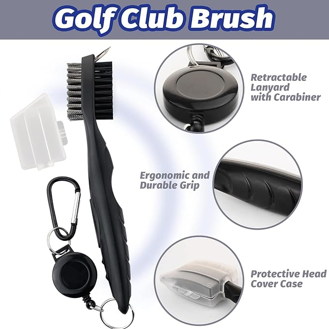 11 Pcs Golf Accessories Kit, Include Golf Ball Bag with Hook Tees Towel Cleaner Brush Ball Marker Divot Tool Score Counter