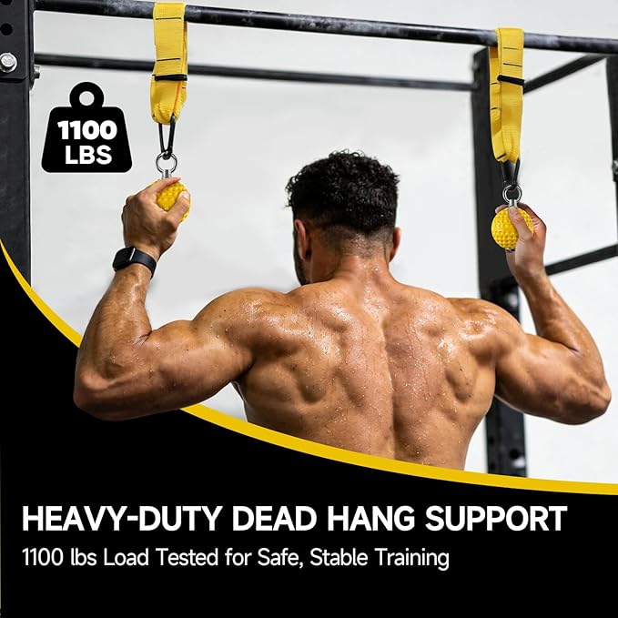 FitBeast Pull Up Ball Grips & Finger Straps Set – Grip Balls for Dead Hangs, Pull Ups, Climbing & Home Gym Training
