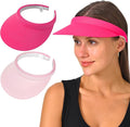 2 Pack Visor Women Men Sun Hat Clip On Visors Adjustable Sport Wide Brim Cap