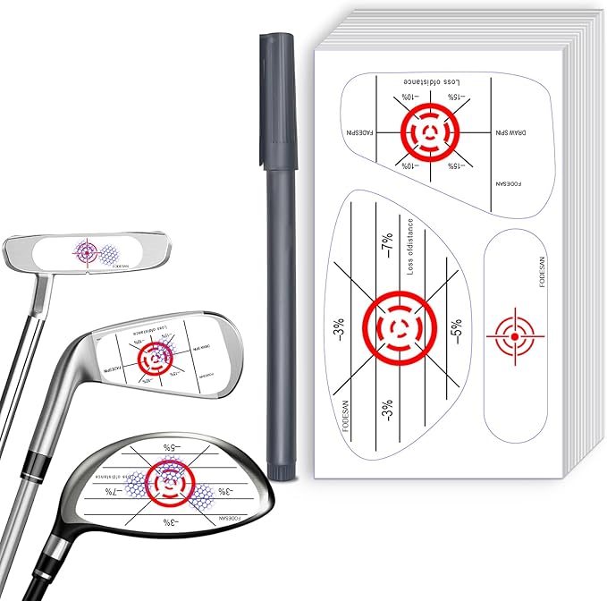 Golf Impact Tape - High-Resolution Strike Stickers for Iron, Wood & Fairway Clubs, Non-Residue, Swing Training Aid Impact Labels