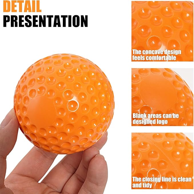GKK 12 Pack Pitching Machine Soft Balls,9-Inch 1.75OZ Pitching Machine Soft Balls for Hand-Eye Coordination, Hitting and Fielding Practice(Orange)