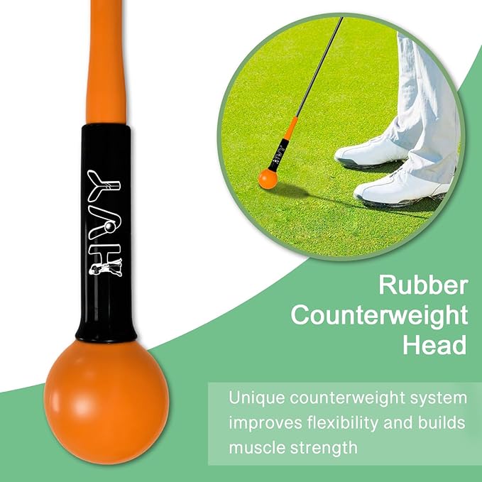 HVY Golf Swing Trainer,Golf Swing Training Aid for Improve Strength Tempo Balance and Flexibility,Golf Warm-Up Stick for Indoor&Outdoor Practice Chipping Hitting Golf Training Aid