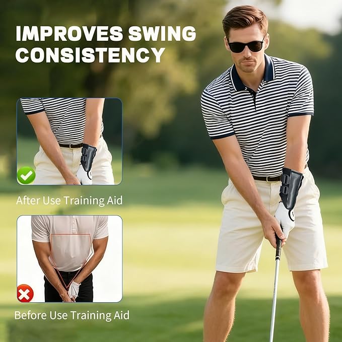 Golf Wrist Training Aid, 2 Pack Golf Swing Band and Golf Wrist Correction Trainer, Golf Grip Trainer for Beginners Arm Posture Correcting