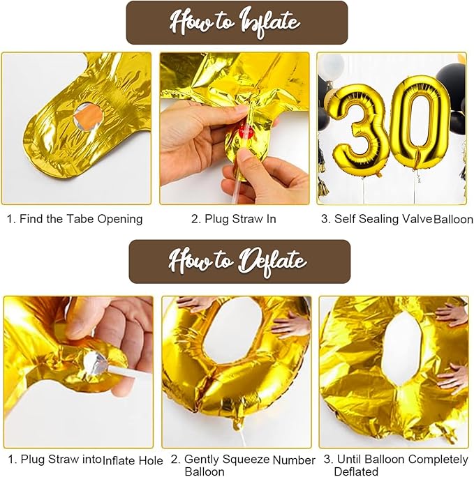 30th Birthday Decorations for Him, Thirty Birthday Decorations in Black and God So Happy IM Thirty Balloons Set for Party