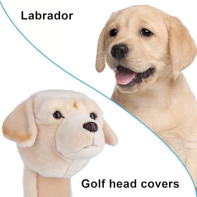Labrador Retriever Golf Driver Head Cover, Funny Golf Head Covers, Cute Animal Golf Club Head Covers Golf Gifts for Men Women Plush
