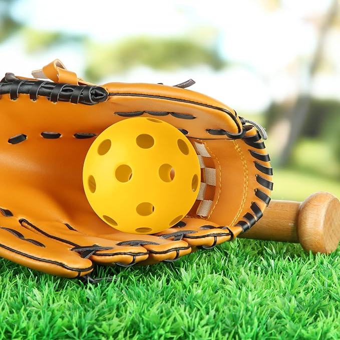 Coopay 12/50/100 Pack Baseball Practice Balls Plastic Training Balls Lightweight Hollow Softballs with a Drawstring Bag for Hitting, Baseball Training Indoor Outdoor Use
