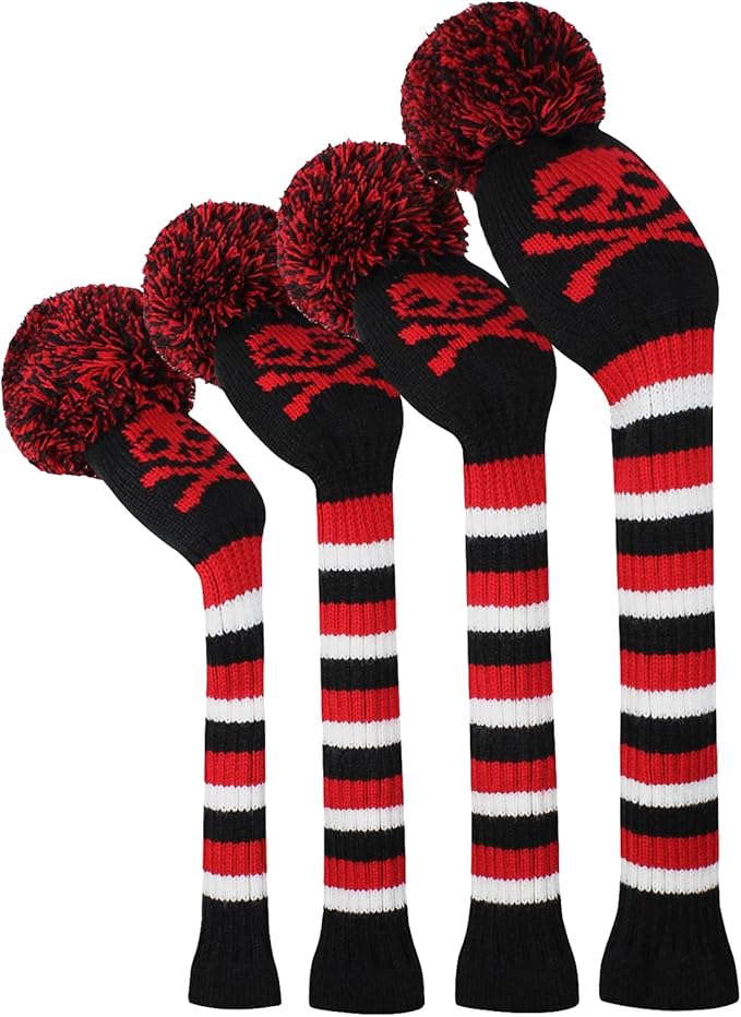 Scott Edward Knit Wood Golf Club Head Covers 4 Pieces Knitted Item Fit Over Well Driver Wood(460cc) Fairway Wood and Hybrid(UT)