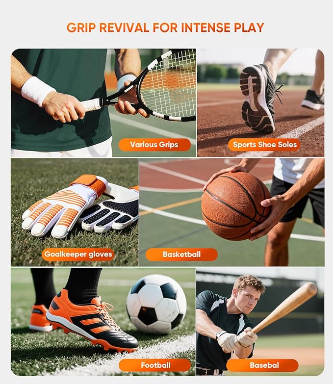 Pro Sport Grip Care Kit -Includes Grip Cleaner, Grip Spray and Goalkeeper Glove Tackfier, Grip Restore and Cleaner for Golf Football Shoes Baseball Tennis Pickleball Volleyball, Gifts for men