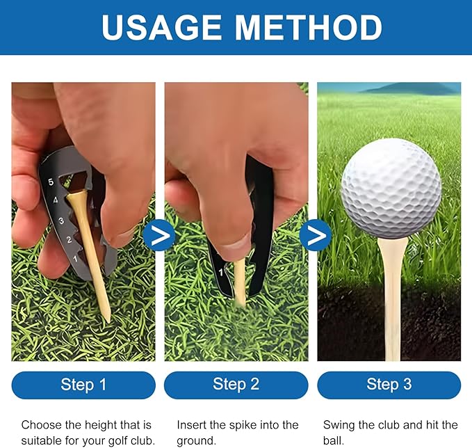 4 Pcs Golf Tee Height Setter, Adjustable Ball Seat Height, Training Aid for Consistent Swings, Distance & Accuracy, Easy-to-Use Training Tool for Beginners and Enthusiasts