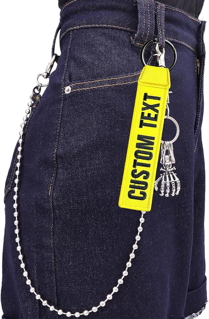 Personalized Keychain Tags, Double-Sided Embroidery Text Number Tag, ID Identifiers Labels with Clip for Women Men Travel Bag Suitcase Backpacks Keys, Baggage Tags to Quickly Spot Luggage Suitcase