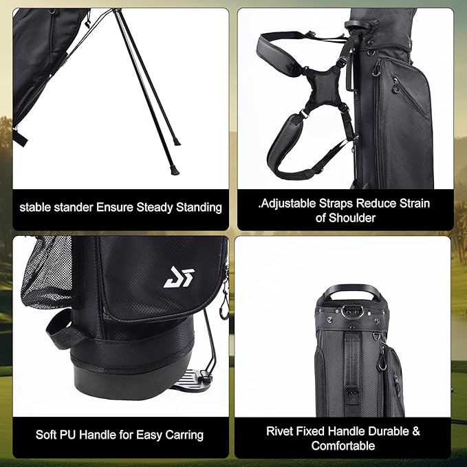 Golf Stand Bag – 2025 Upgraded Version with Cooler Pocket, Glove Patch & Tee Holder, Lightweight Sunday Golf Bag for Men & Women