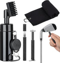 Golf Club Cleaning Kit with Golf Club Cleaner with Water Golf Towel Divot Repair Tool Groove Sharpener Golf Ball Alignment Kit Complete Golf Cleaning Kit Golf Accessories for Women Men