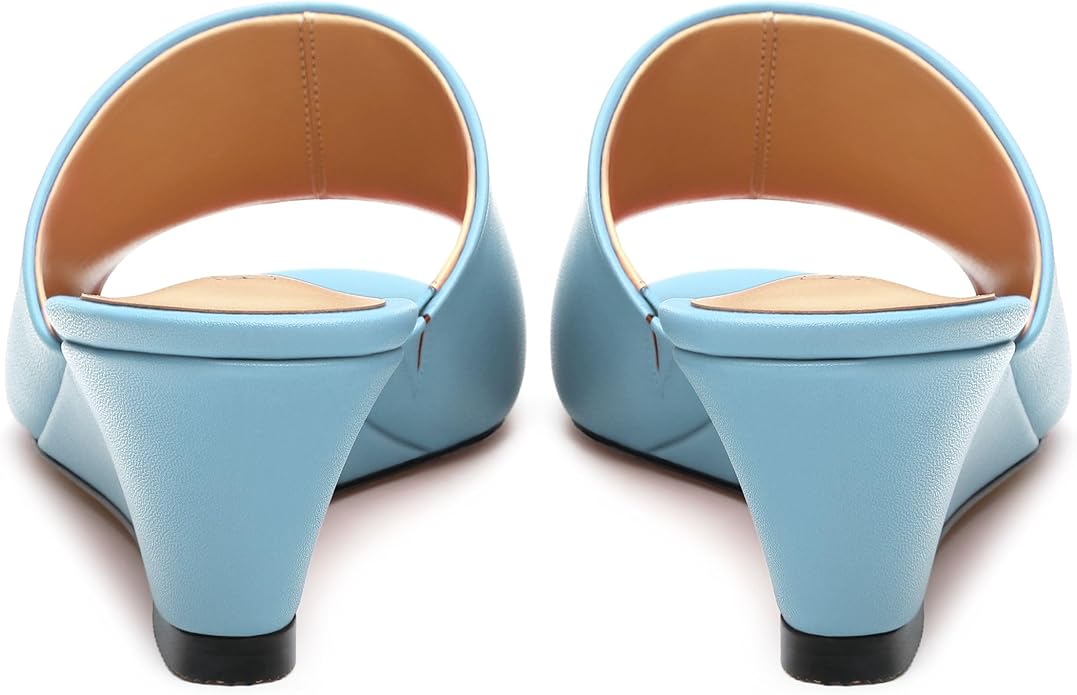 Wedge Sandals for Women Open Toe Wedge Heels Womens Matte High Heel Sandal Round Toe Heeled Wedge Sandals Slip on Casual shoes 2 inch