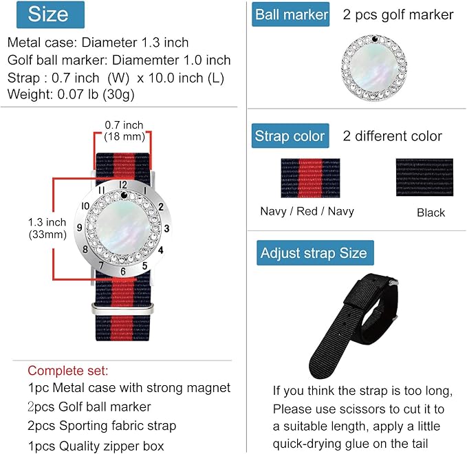 Golf Ball Marker with Golf Stroke Counter Bracelet, Pearl Crystal Ball Marker, Golf Accessories, Golf Gifts, Golf Counters for Women
