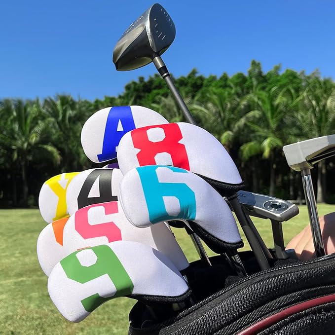 Golf Iron Covers with Colorful Number Neoprene Golf Iron Head Cover,Golf Club Head Covers for Iron Fit All Brands Golf Irons Headcovers 4/10pcs