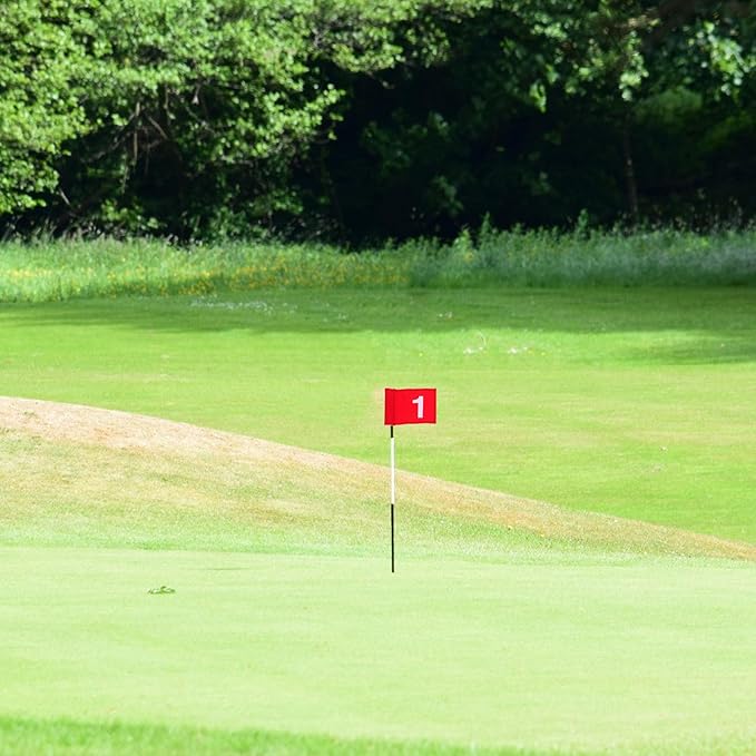 Ciieeo Numbered Golf Markers 4Pcs Red Putting Area Flags Sturdy Outdoor Practice Training for Golf Course and Backyard Use