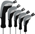 Andux 5pcs/Set Mesh Golf 460cc Driver Fairway Wood Club Head Covers Long Neck with No. Tags
