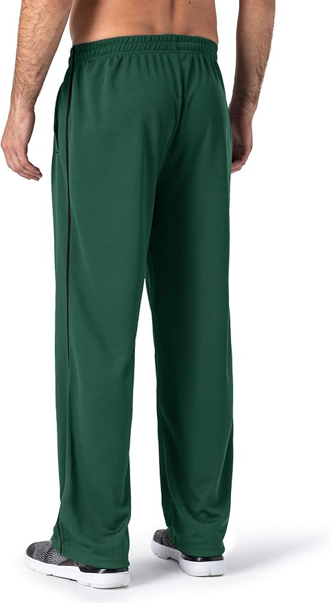 MAGNIVIT Men's Lightweight Sweatpants Loose Fit Open Bottom Mesh Athletic Pants with Zipper Pockets