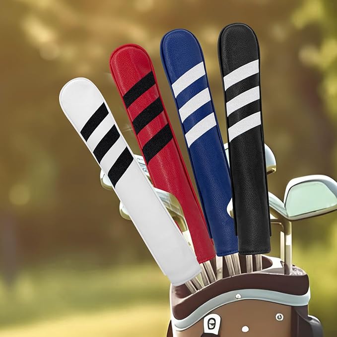 Golf Alignment Stick Cover Premium Leather Perfect Cover for Alignment Sticks Classic USA Design Alignment Sticks Holder Golf Club Protector Holds 2 Sticks.