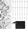 FINGER TEN Golf Tees Plastic Unbreakable 30 Tees 3 1/4 Inch and 20 More Short Tees 1 1/2 Inch with Black Golf Tee Bag, Easy to Find Value Gift Set