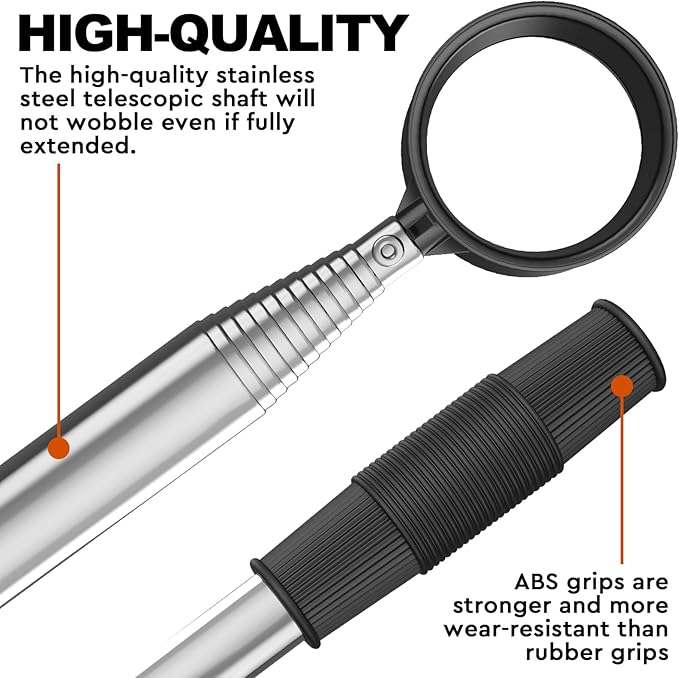 JKL 9Ft/12Ft Golf Ball Retriever for Water Telescopic, Stainless Steel Shaft, High Durability Double-Sided Ball Picker Upper Grabber, Golf Gifts for Golfers