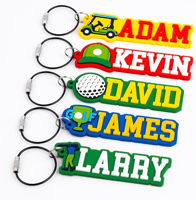Personalized Sports Golf Keychain – Custom Name Tag, Bag Tag, Luggage Tag – Gift for Kids, Coaches, Teams