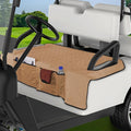 Kaskawise Golf Cart Seat Covers,Universal Golf Cart Seat Towel Blanket with 4 Front Pockets & Nonskid Bottom Fits for EZGO, Yamaha, Club Car DS Precedent and More 2 Person Seats Golf Carts (Brown)