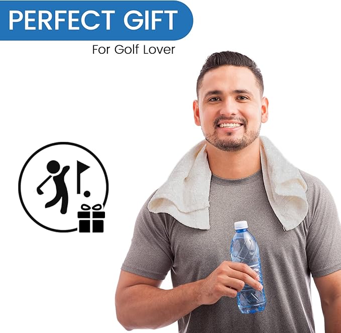 Personalized Passion Golf Towel with Embroidered Name - 16"x26" Custom Golf Towels with Clip - Soft & Highly Absorbent Plush Velour - Easily Wipes Away Sweat and Dirt - Gift for Golfers - Silver Gray