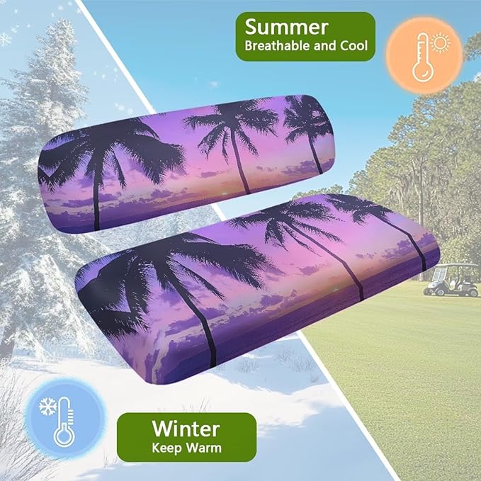 Fashion Print Golf Cart Seat Covers 2 Passenger Golf Cart Backrest Cover Golf Cart Seat Towel Gift for Friends