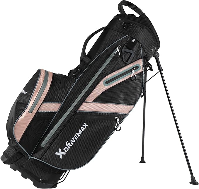 Golf Stand Bag, Lightweight Golf Bag with 8-Way Top Dividers, Golf Bag for Men & Women with Adjustable Dual Strap, Rain Cover, Cooler and Golf Accessory Kit