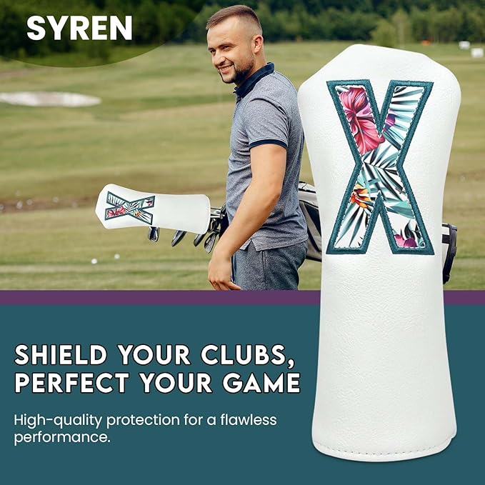 Syren Tropics Club Head Cover - Premium Golf Club Protector - Headcover for Odyssey | Essential Golf Accessories for Men with Premium Club Protection | Funny Golf Accessories for Men (for-Hybrid)
