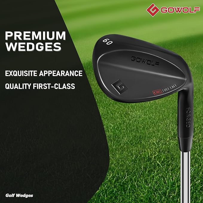 Gowolf Forged Golf Wedges 50/52/54/56/58/60/69 Degree Single or Sets for Men, Right Hand Premium Full Face Gap Wedge Sand Wedge Lob Wedge Golf Club, Great Golf Gifts - CNC Milled Face for More Spin