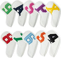 Golf 10pcs Thick Synthetic Leather Golf Iron Head Covers Set Headcover Fit All Brands Callaway Ping Taylormade Cobra Etc. Also Custom Name