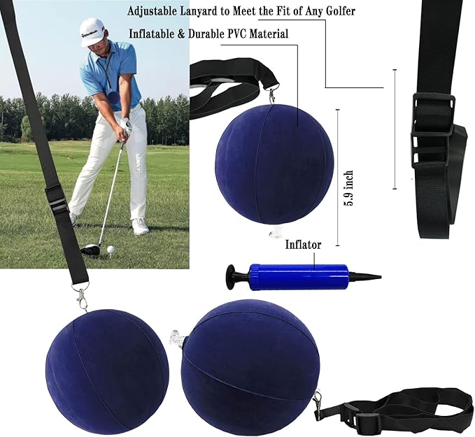 Amy Sport Golf Swing Training Aid Wrist Hinge Adjustable Arm Band with Hanger Smartball Connection Band for Correction, Men Women Ball Between Arms Practice Tool