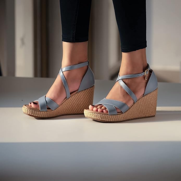 JATAREA Leather Wedge Sandals for Women | Women's Sandals Perfect for Summer