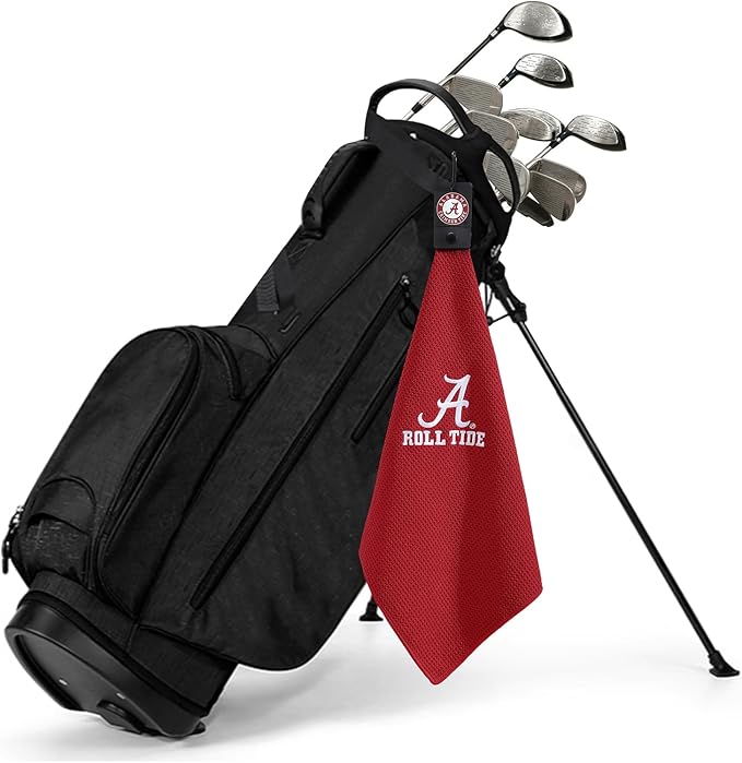 Magnetic Golf Towel Alabama University - Waffle Weave Microfiber Towel with Ultra Strong Magnet & Clip for Secure Hold on Golf Bags, Ideal for Clubs & Accessories for Men & Women by Playing It Forward
