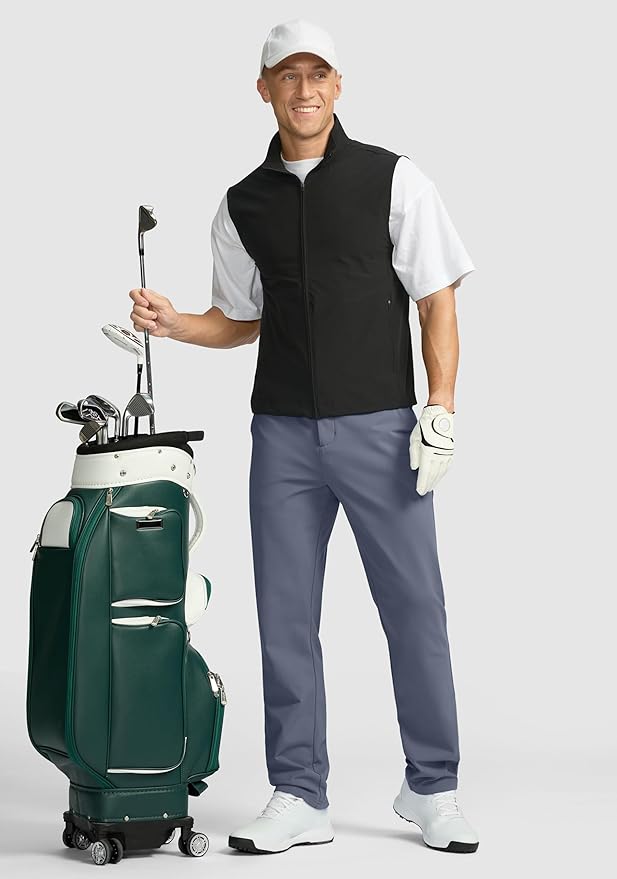 Soothfeel Men's Fleece Lined Pants 30"/32"/34" Golf Work Dress Pants Casual Insulated Warm Winter Trousers with Pockets