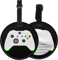 Gamer Controller Video Games Luggage Tags for Suitcases, Pu Leather Baggage Tags Identifiers for Travel, Name Id Label for Baggage Bag Women Men