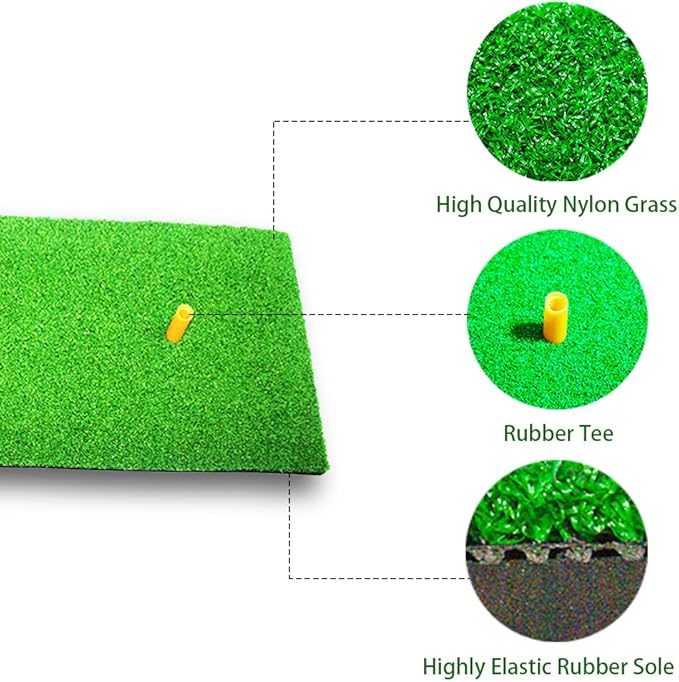 Golf Mat| Artificial Turf, Foam Bottom Golf Hitting Mat| Outdoor and Indoor Practice Golf Mat with Rubber tee for Swing and Chipping Practice