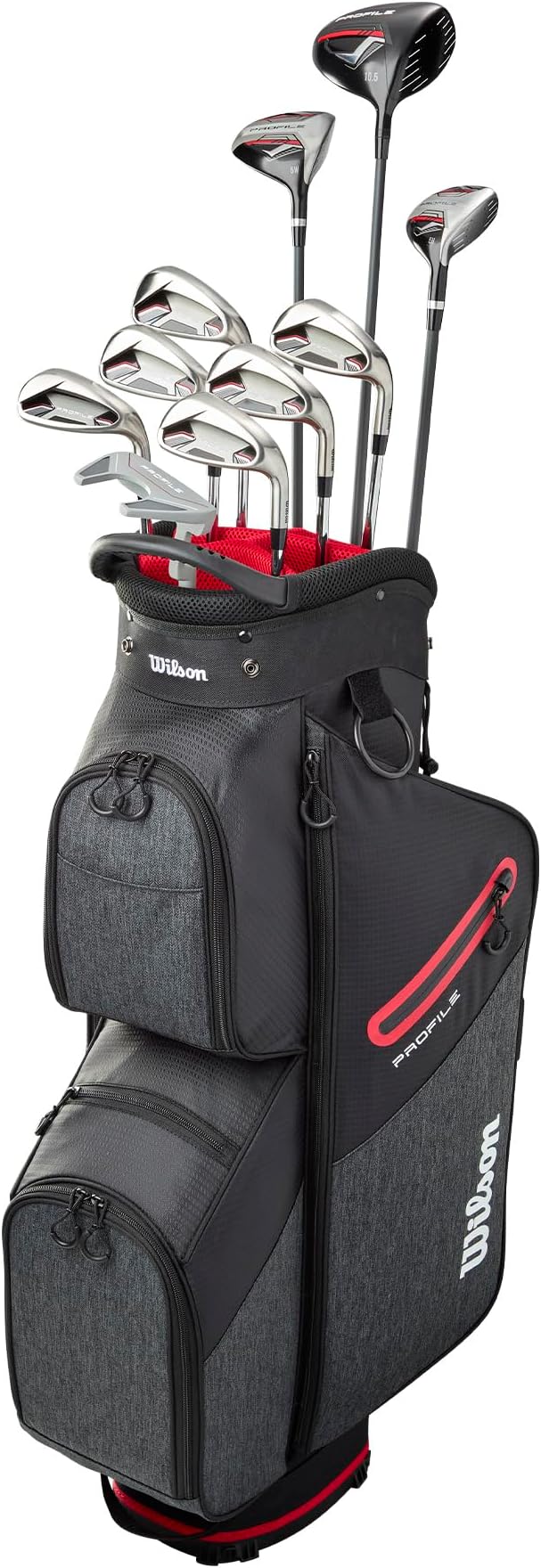 Wilson Senior Profile Complete Golf Set with Cart Bag - Right Hand, Senior, Red/Black/Silver
