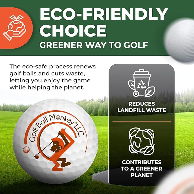 Golf Ball Monkey Cheap Recycled Mix of 100 White for Titleist Pro V1 and Pro V1X - 3A/4A Good and Near Mint Conditions - Recycled Golf Balls w/Mesh Bag for Men and Women