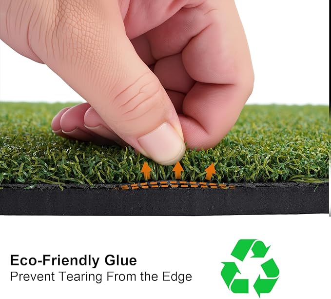 Golf Mat, Golf Hitting Mat Outdoor for Training, Golf Practice Mat with 10mm EVA Backing, Golf Mats Practice Indoor and Outdoor Turf with 8 Different Tees