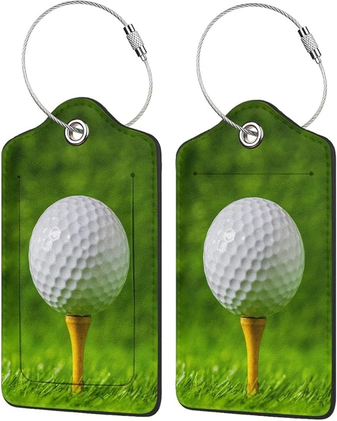 Luggage Tags for Suitcase 2 Pack Golf Ball Luggage Tag with Privacy Flap Name ID Label and Metal Loop for Women Men Teens Travel