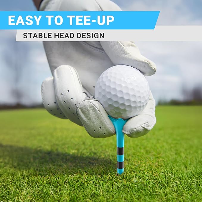 Professional Plastic Golf Tees 100 Pack (3-1/4" or 2-3/4"), Enhanced Durability & Stability, Engineered to Minimize Friction and Side Spin